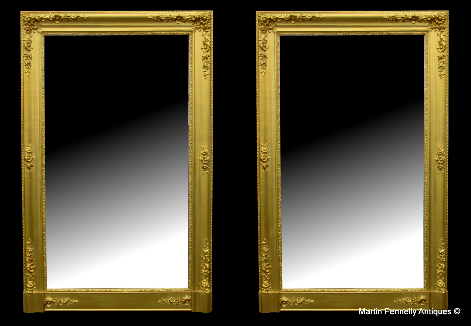 459 Superb Pair French Mirrors Late 19thCt