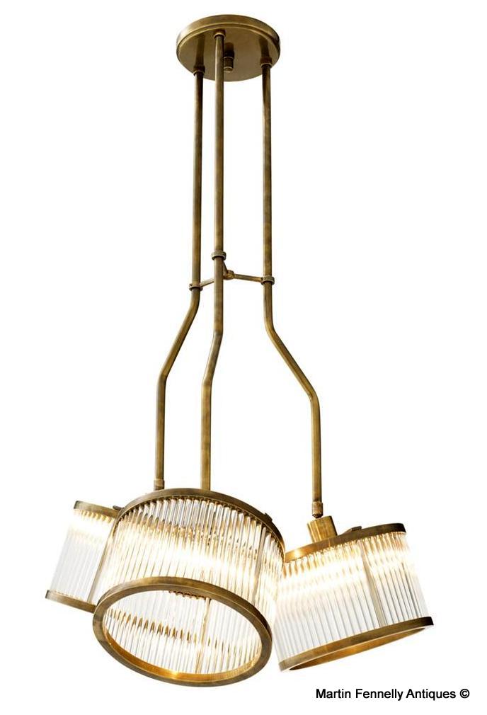 M061 Sold Bespoke Italian Designed Lantern - Antiques Brass and Glass - Image 2