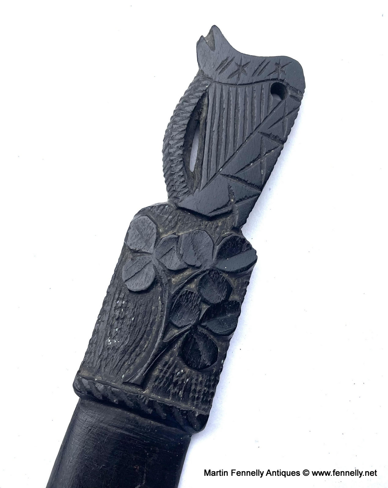 700 Sold Rare Irish Bog Oak Letter Opener - Circa 1880