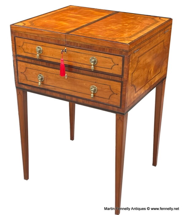 908 Antique Gentlemans Satinwood Rosewood Crossbanded Speciman Cabinet early 19thCt