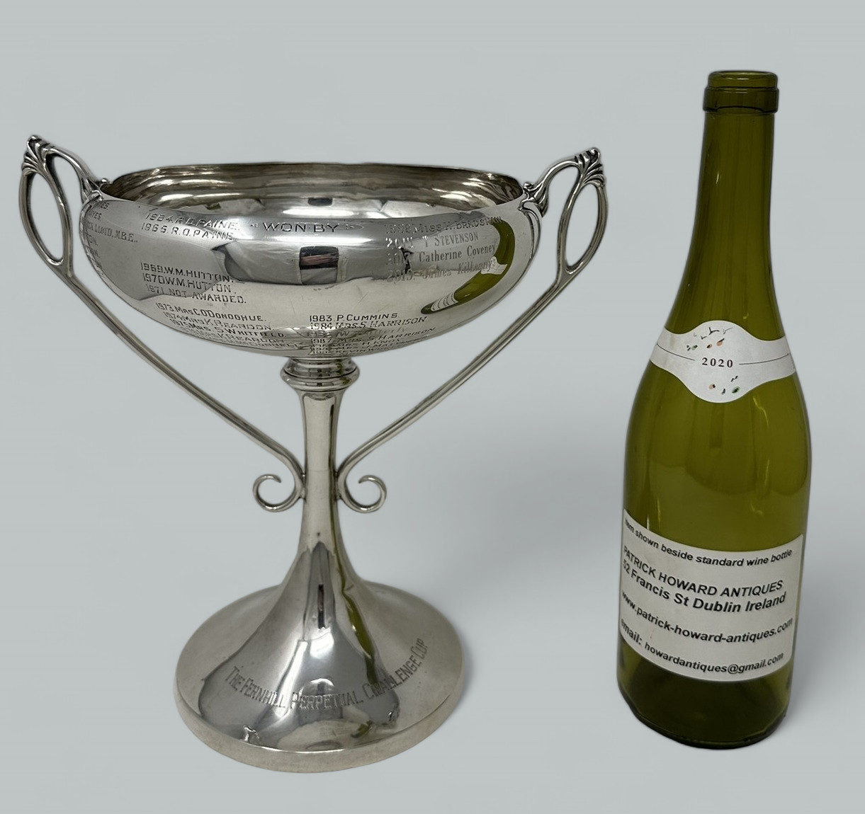 140 Antique Art Nouveau English Sterling Silver Sporting Trophy Cup Bowl Centerpiece - Image 6