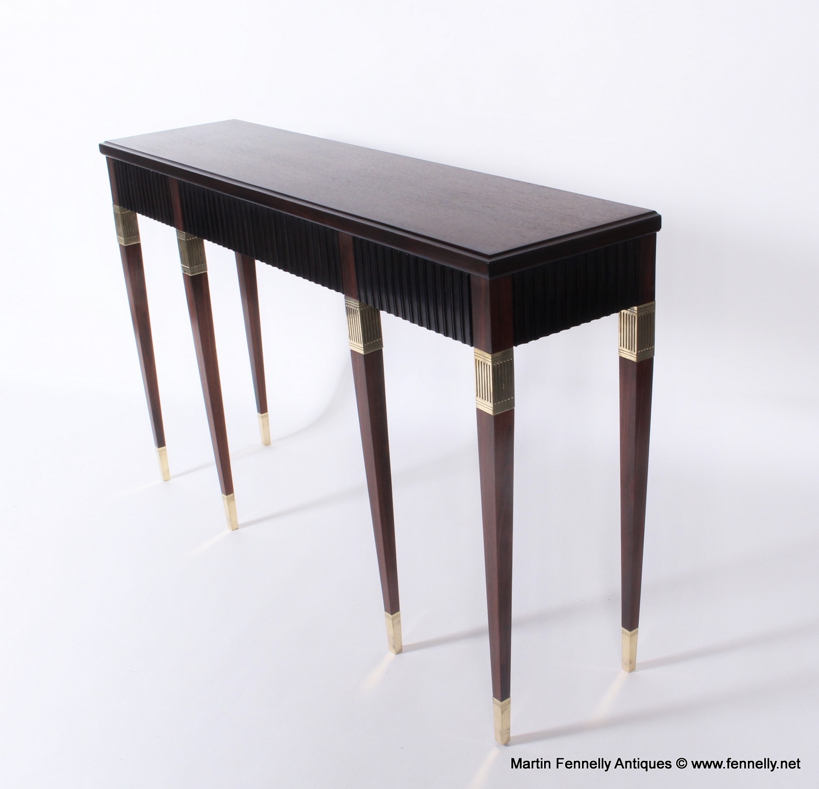 460 Sold Mid Century Italian Console Circa 1950 - Mahogany - Image 2