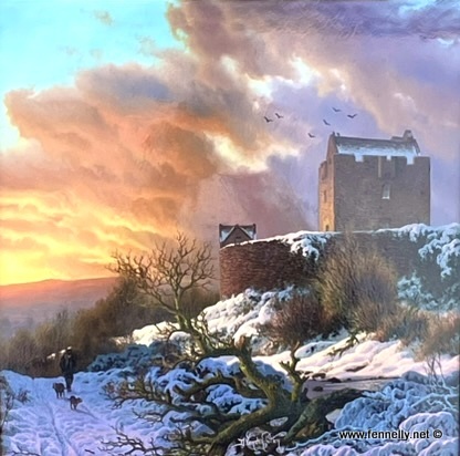 851 Sold Daniel Van der Putten - Dunguaire Castle - Galway - Oil Painting on Panel