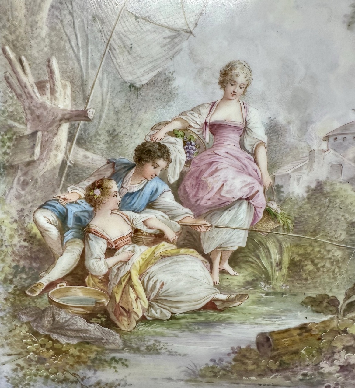 141 Sold Antique French Sevres Ormolu Gilt Bronze Framed Plaque Hand Painted Picture 19Ct - Image 6