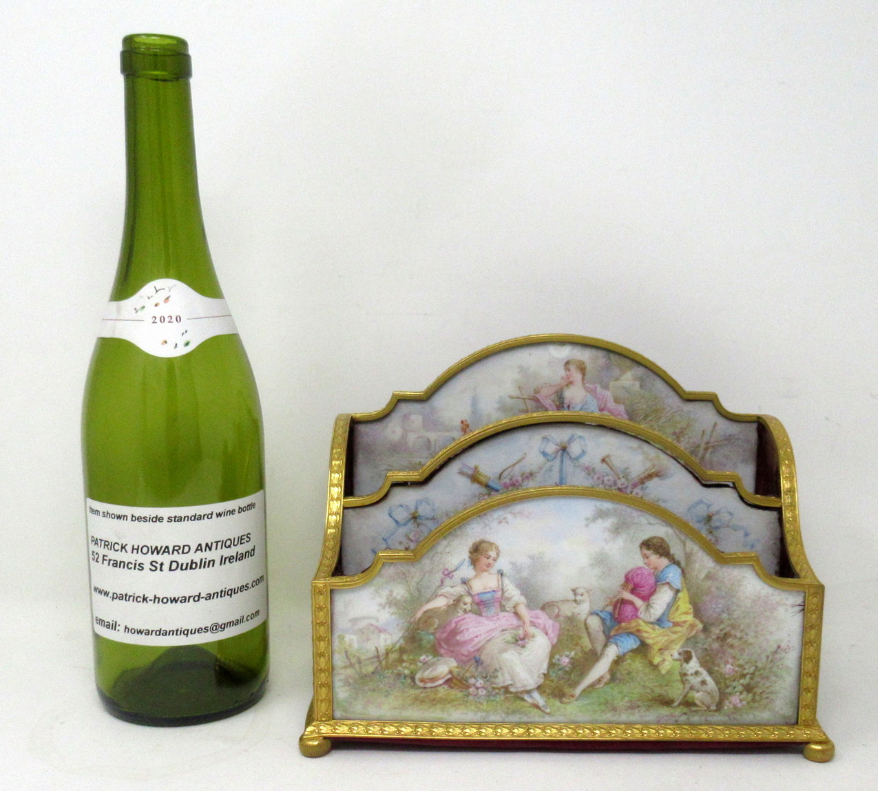 380 Sold Antique French Sevres Ormolu Gilt Bronze Dore Letters Holder Inkwell - Image 9