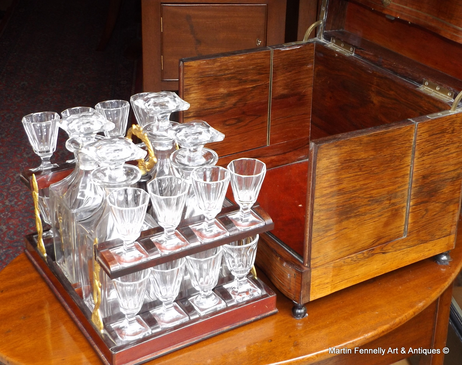 802 French Tantalus - Rosewood - Circa 1880 - Image 4