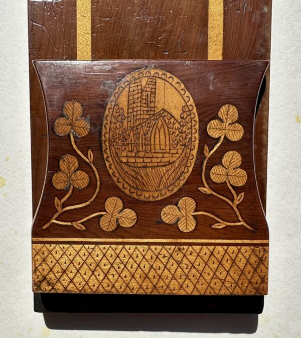 763 Sold Antique Irish Killarney Lakes Killarneyware Arbutus Wood Desk Book Slide Holder