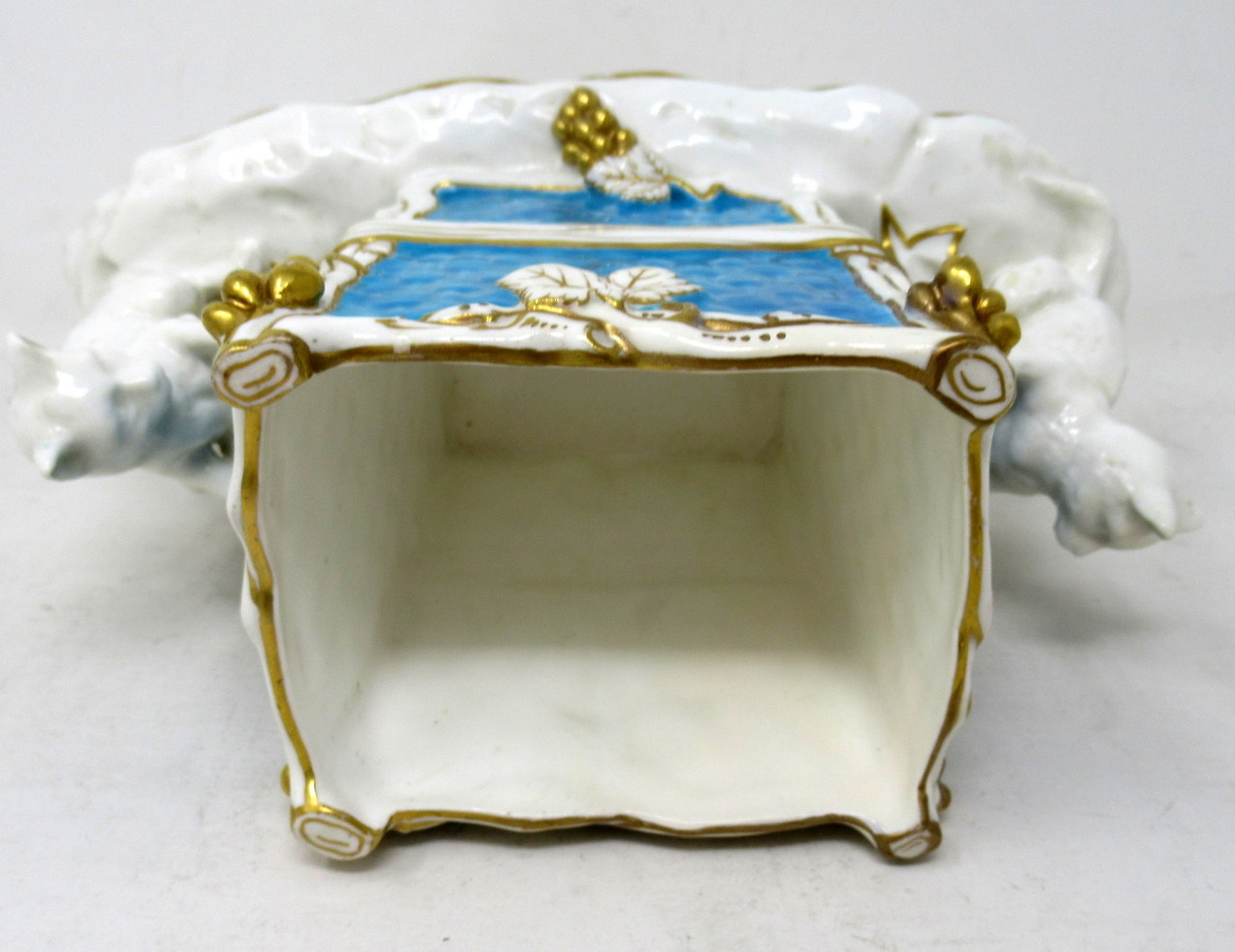 030 Sold Antique Minton Staffordshire English Porcelain Vase Centerpiece Turquoise Gilt - Image 6