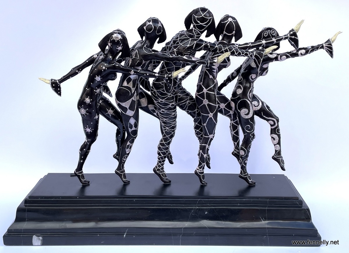 254 Sold Bronze and Marble Sculpture - 'Les Girls' - Chiparus - Art Deco - Image 7