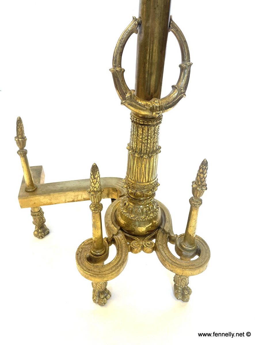 688 Pair of Brass Andirons - Circa 1890 - Large Size - Image 4