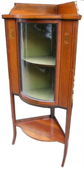 723 Edwardian Corner Mahogany Cabinet Circa 1900