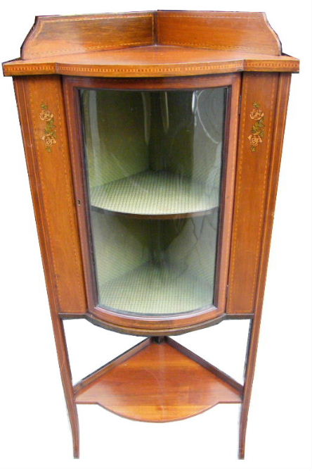 723 Edwardian Corner Mahogany Cabinet Circa 1900 - Image 2
