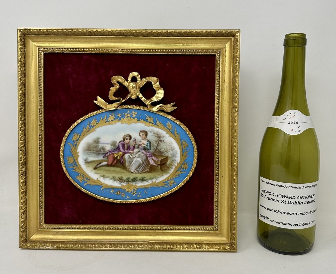 735 Sold Antique French Sevres Porcelain Ormolu Gilt Framed Plaque Hand Painted Picture - Image 6