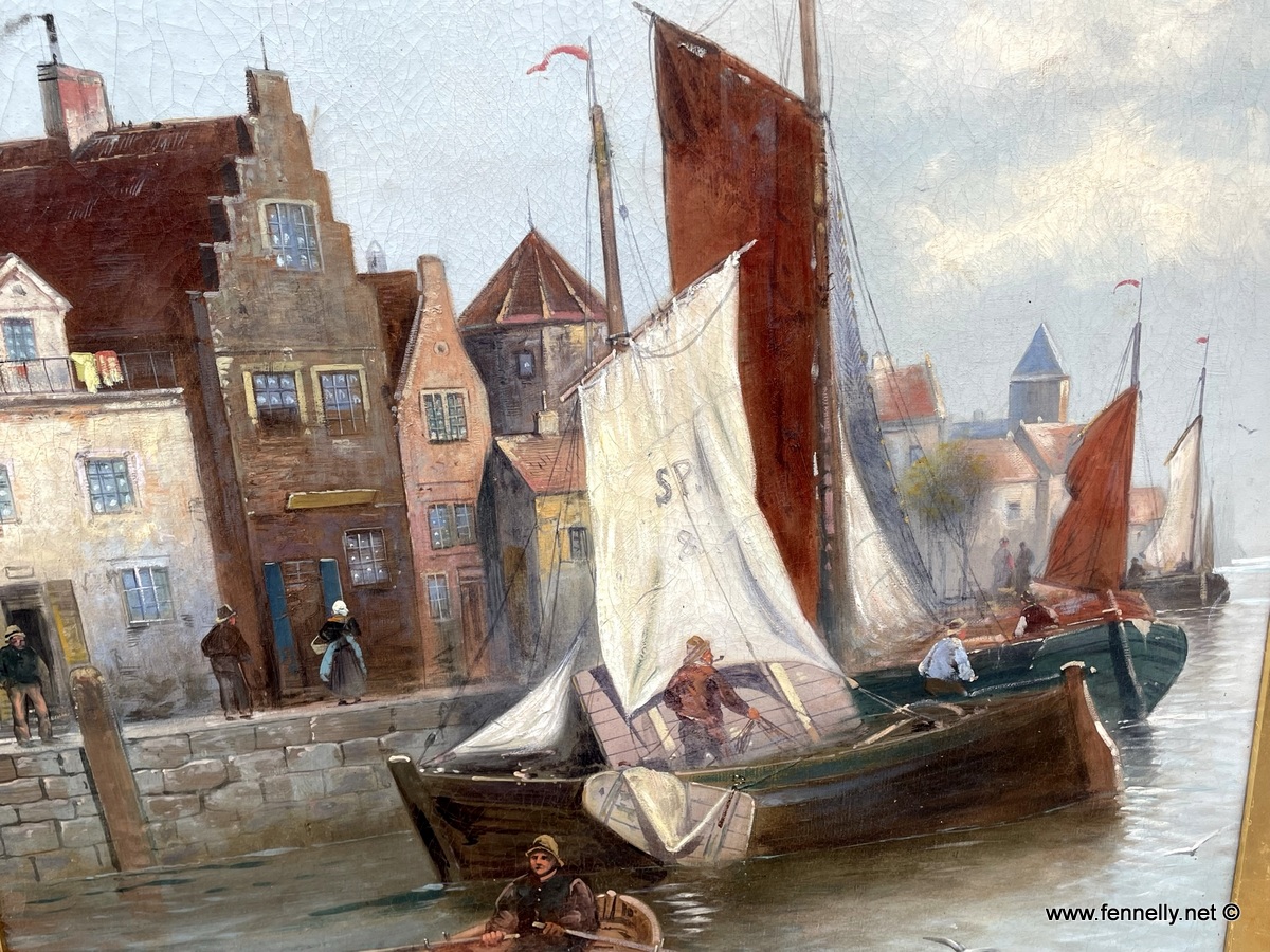 968 Sold Felix Lenoir - Pair of Oil on Canvas - Dutch Scenes - 19th Century - Image 7