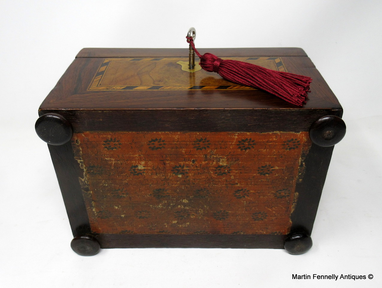 168 Sold Antique Victorian Rosewood Tunbridge Ware Double Tea Caddy Box 19th Century - Image 7