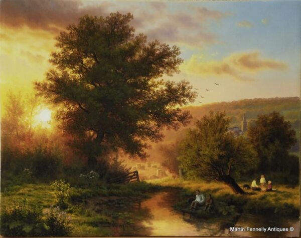 485 Daniel Van der Putten - Sunsetting on Newnham - Oil Painting on Panel