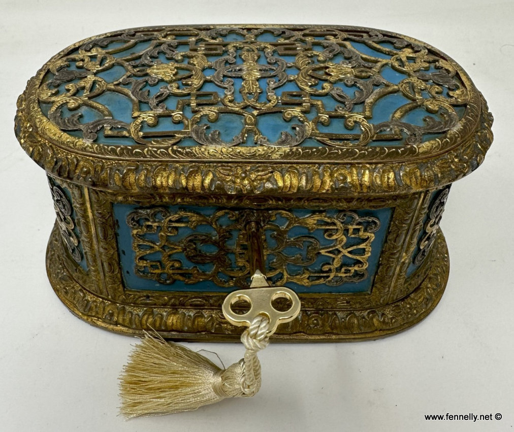 944 Sold Antique French Ormolu Gilt Bronze Dore Casket Box Sevres Style 1860 19Ct - Image 2