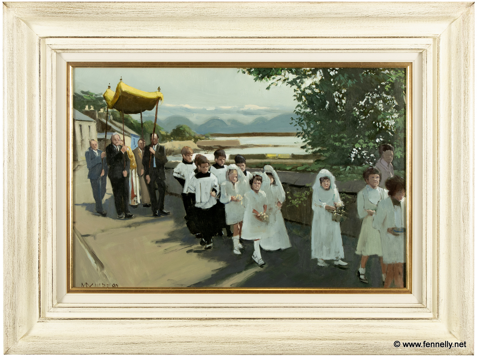 359 Cecil Maguire RHA RUA (1930-2020) Corpus Christi, Roundstone Oil on board - Image 2