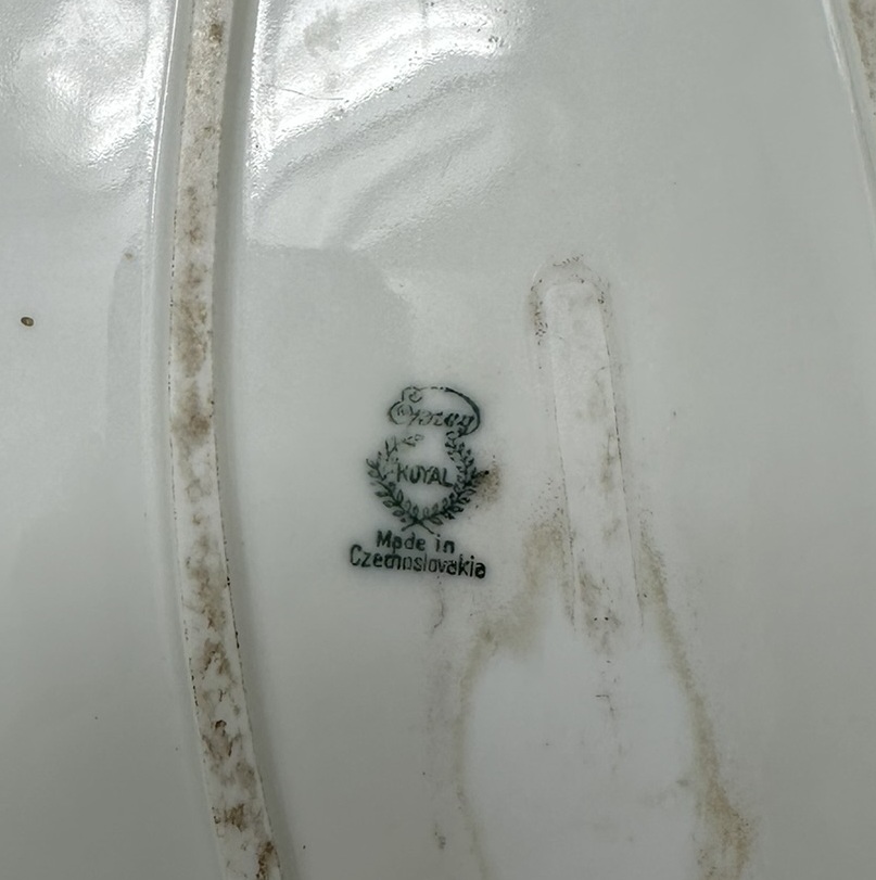 356 Antique Epiag Royal Czechoslovakian Porcelain Cabinet Plate Tray Highland Deer - Image 6