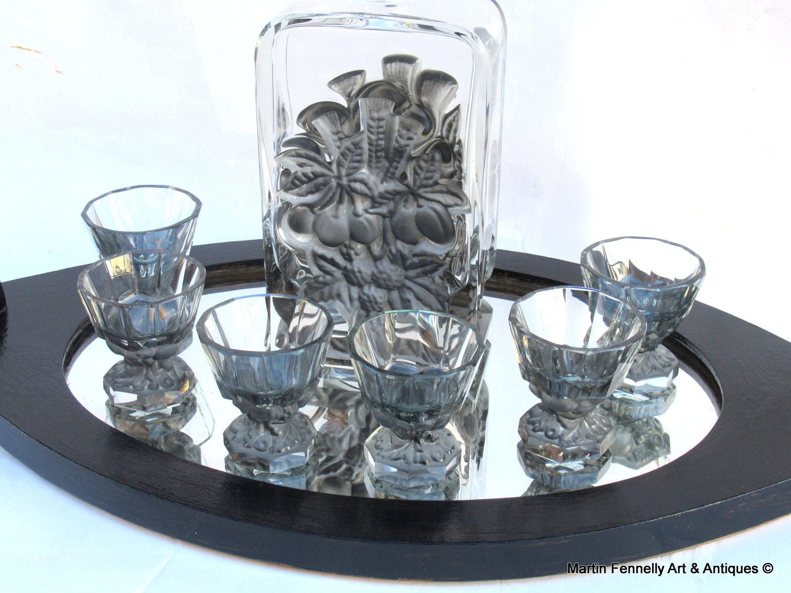 155 Rare Design Art Deco Crystal Decanter set Heinrich Hoffmann 1920's - Image 3