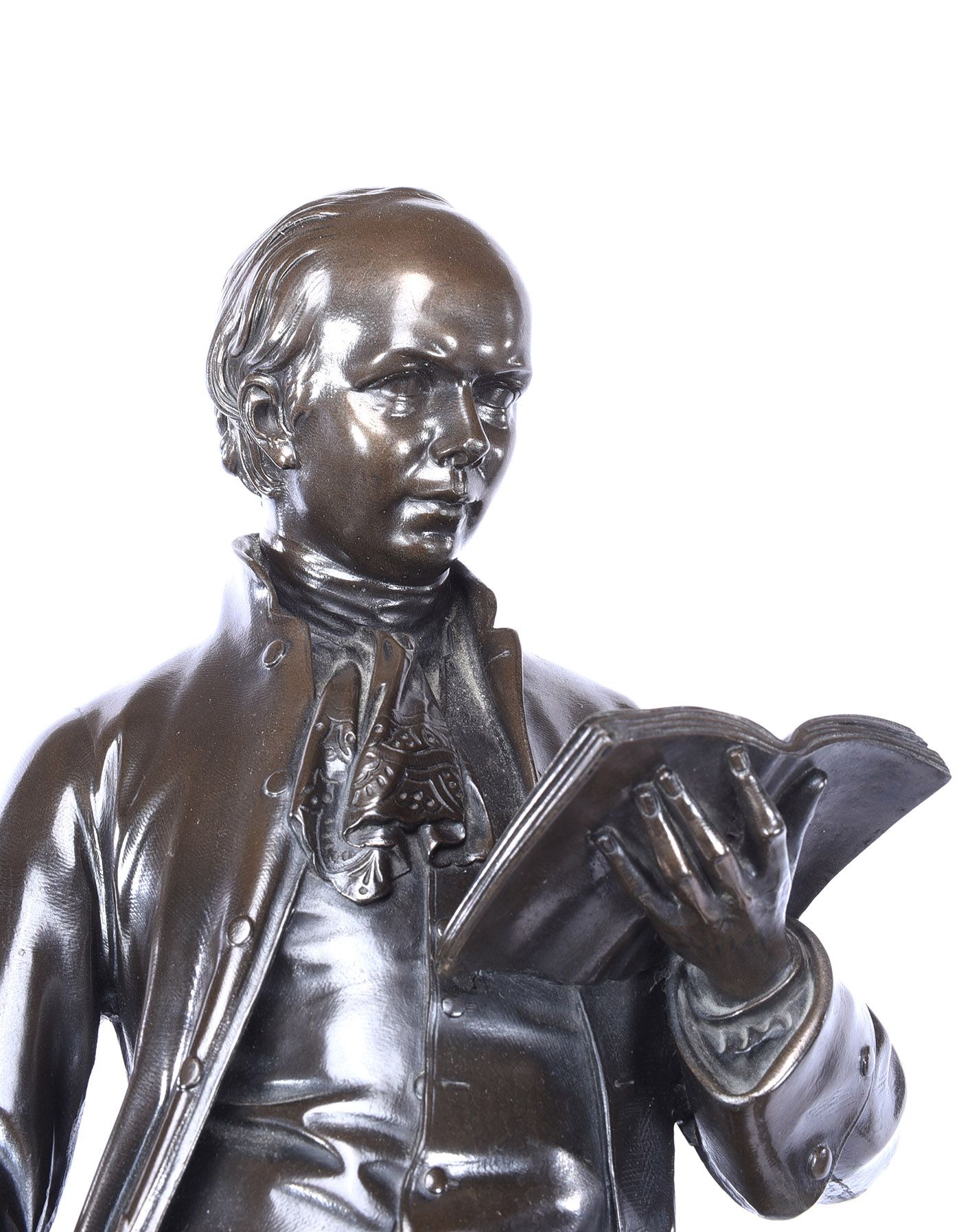 674 Sold Pair Bronze Patinated Sculptures of Burke and Goldsmith - Trinity College - Image 5