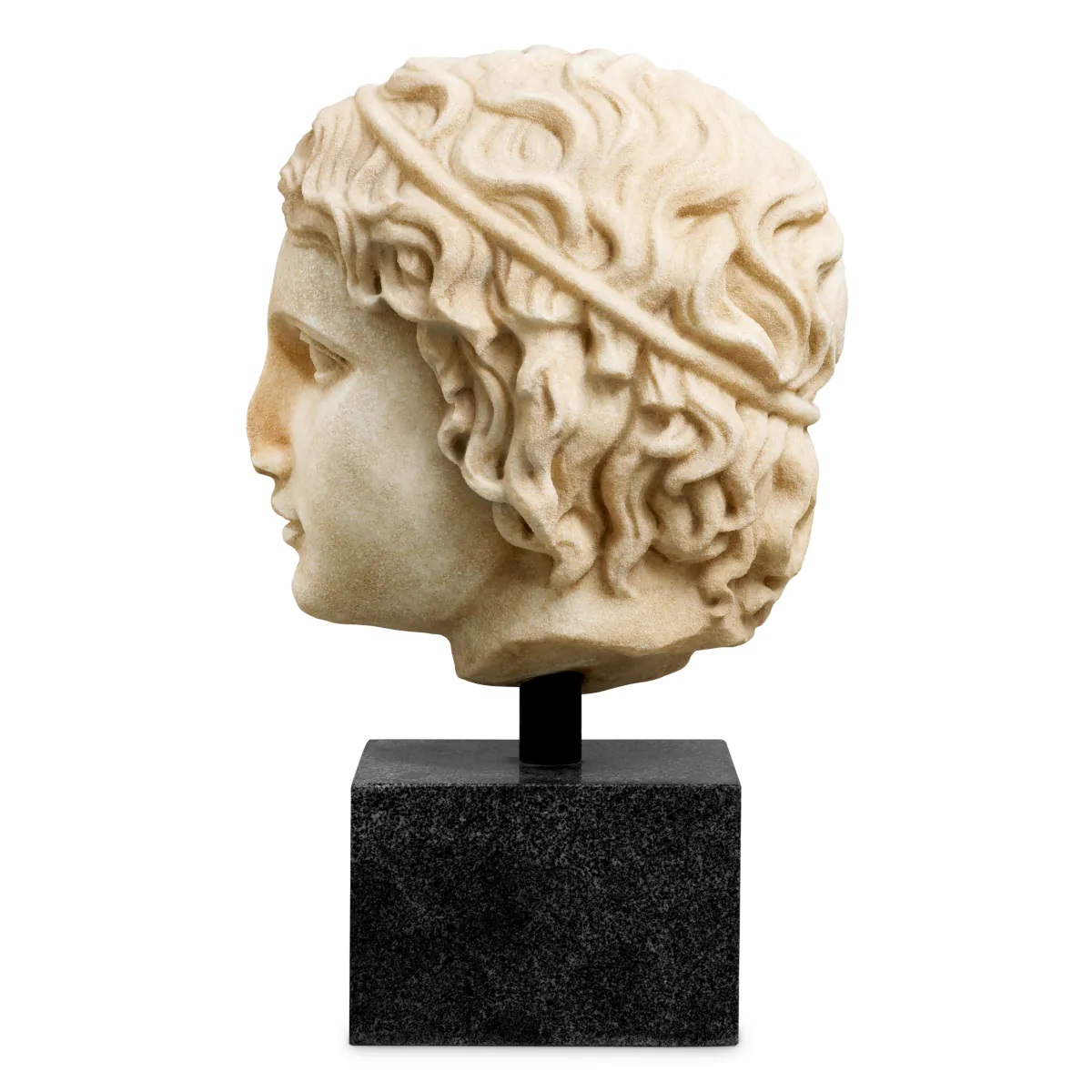 M108 Sold Marble Bust of Youth on Black Granite - Met-Eichholtz Collection - Image 3