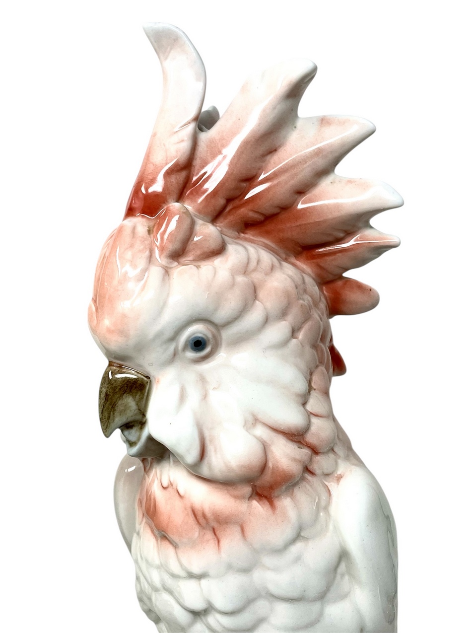 514 Pair Royal Dux Porcelain Crested Cockatoos Circa 1950 - Image 5