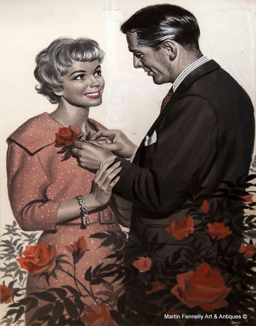 M050 Danish Watercolour Jørgen Myller Circa 1960 - Rare - Image 2