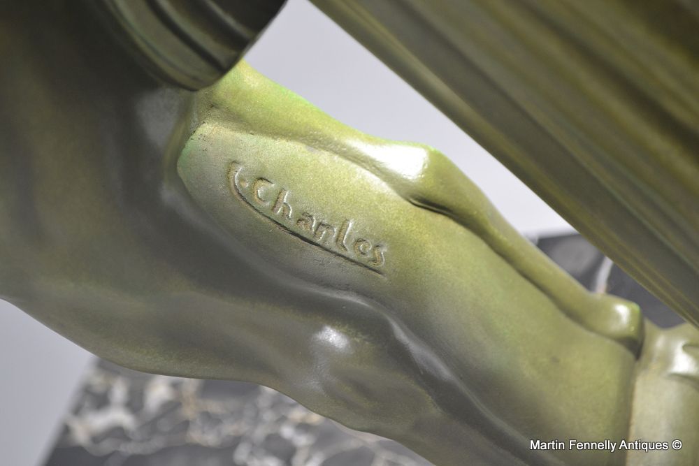 569 Sold Chevauchée by C. Charles. Art Deco Circa 1930 Bronze - Image 5