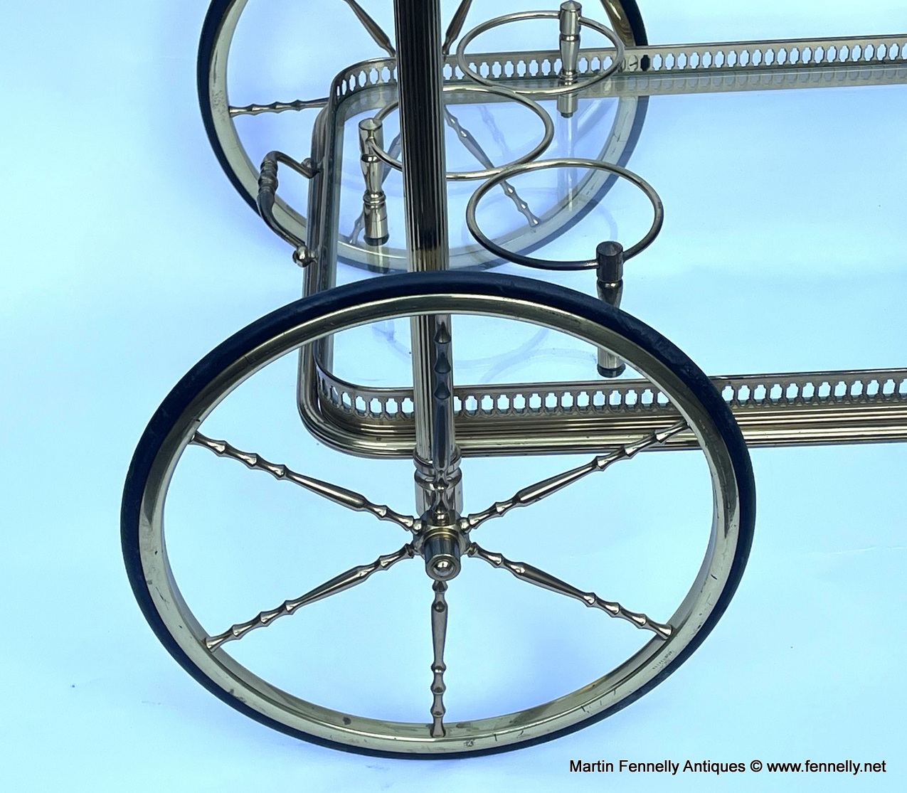 960 Sold Rare French Bar Cart - Circa 1950 - Maison Bagués - Image 6