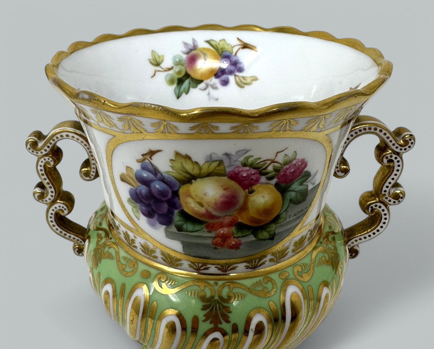 052 Sold Antique English Pair Frederick Adams Copeland Urns Vases Centerpieces Still Life - Image 4