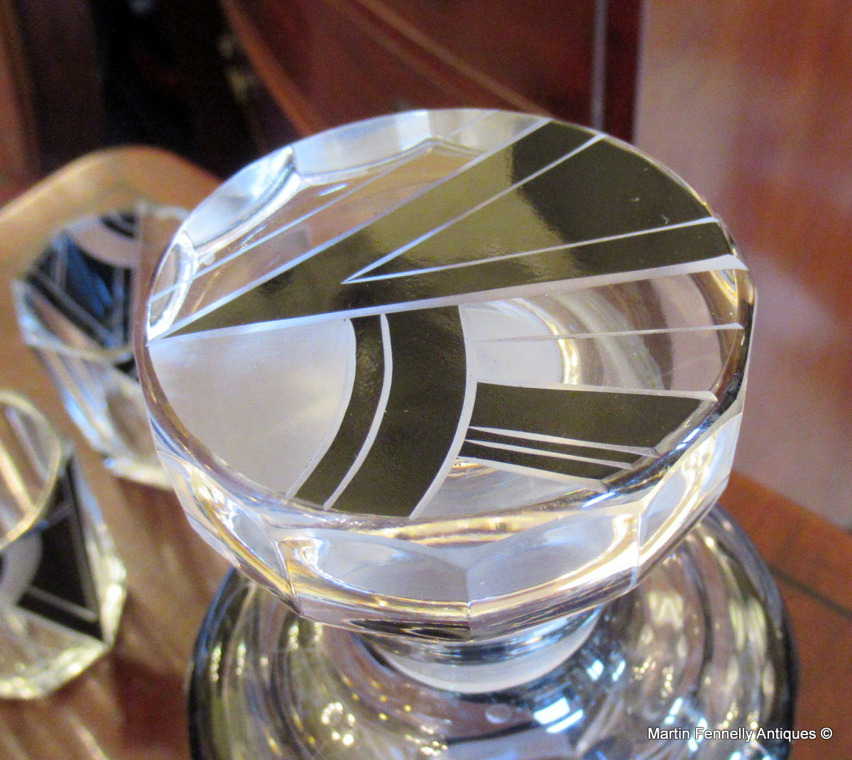 558 Rare Art Deco Whiskey Crystal Decanter set and Tray- Karl Palda 1930's - Image 4