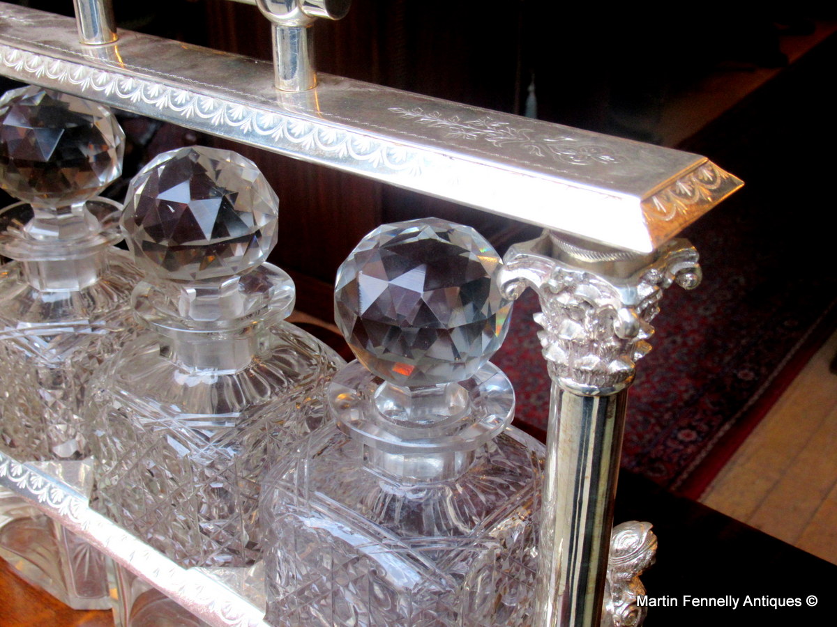 849 Sold Stunning English Tantalus - Rare - Crystal Decanters - Victorian - Image 7