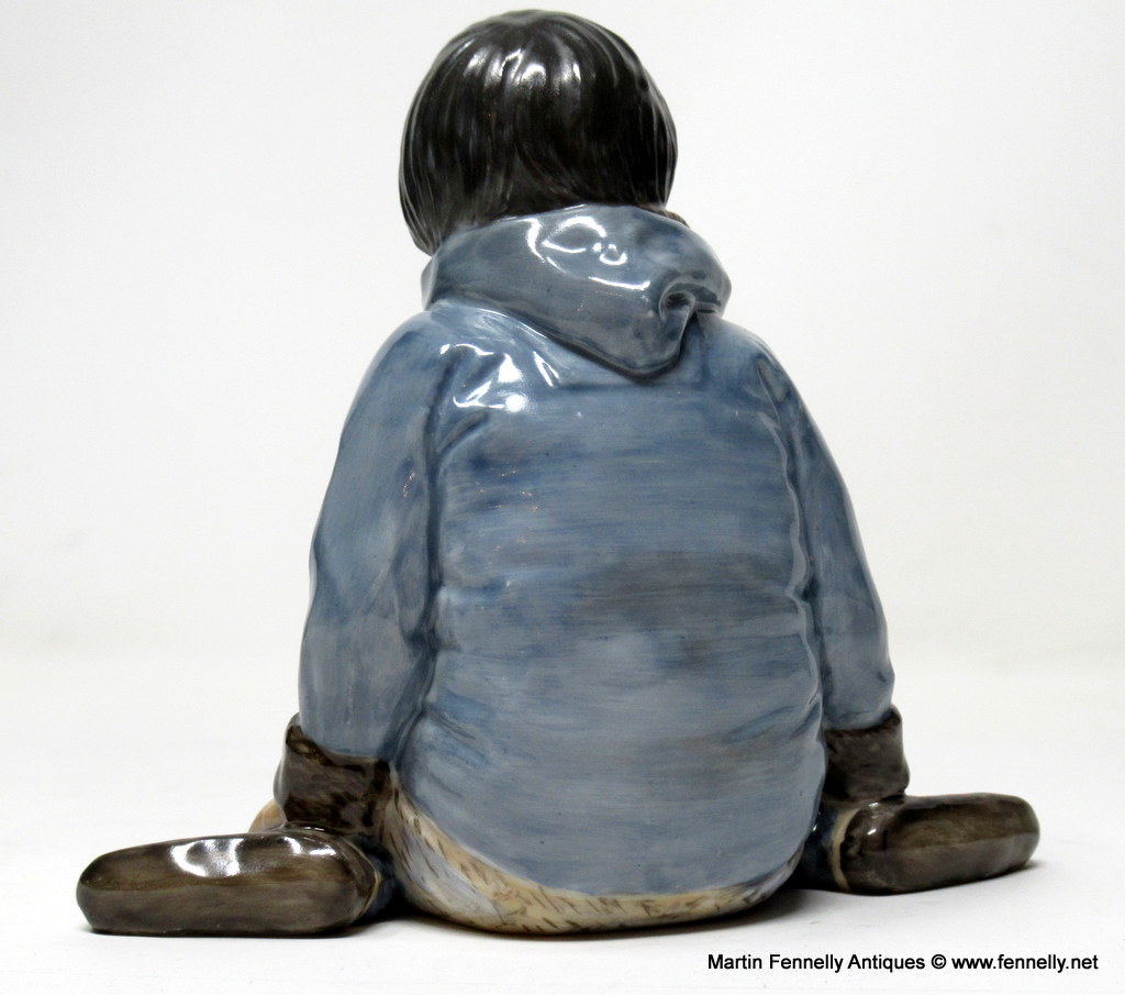 965 Royal Copenhagen Over - Glaze Figurine Inuit Boy Carl Martin Hansen - Image 6