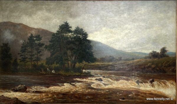 007 Sold On The Riverbank Wales - James E Grace - Oil on Canvas