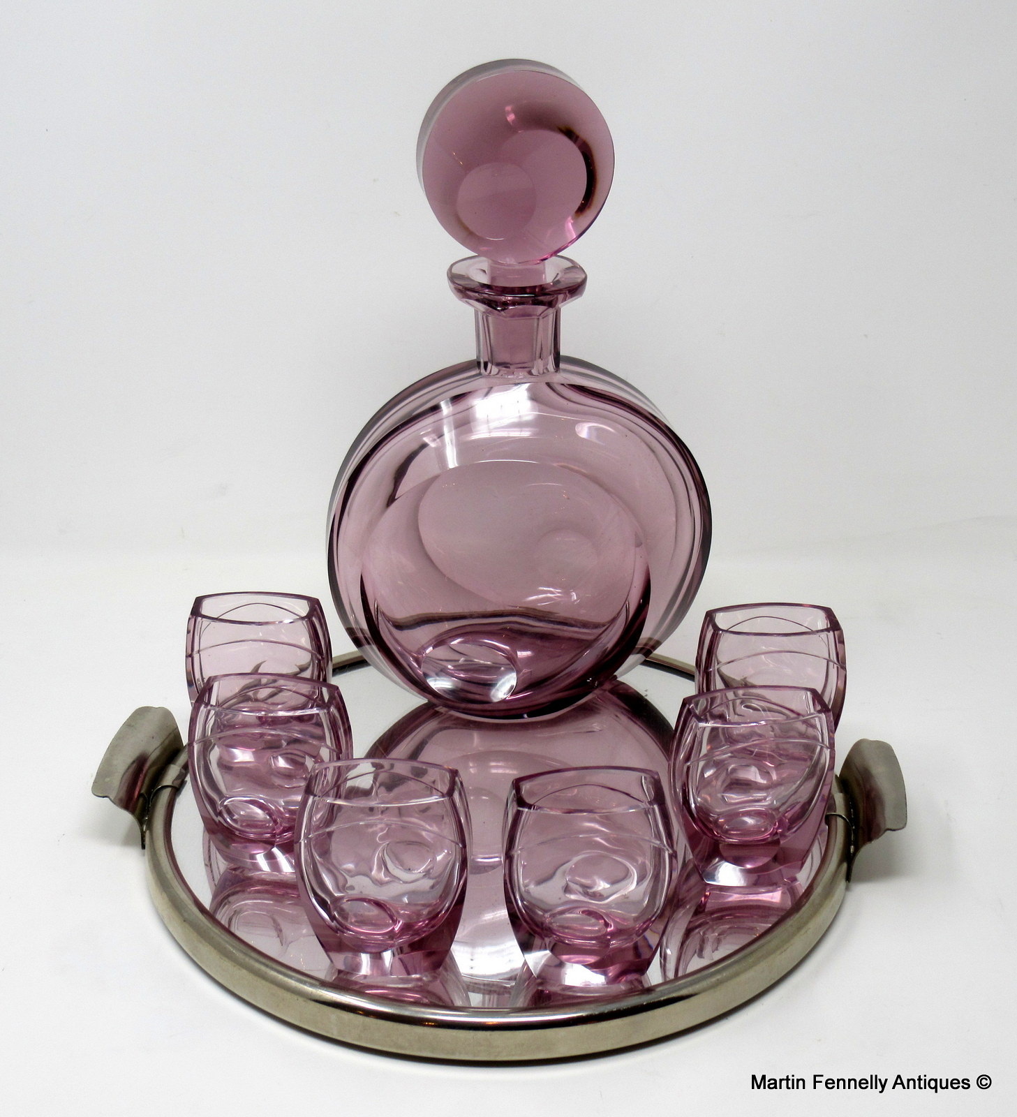 198 Rare and Striking Early 20th Century Decanter Set in Amethyst - Image 2