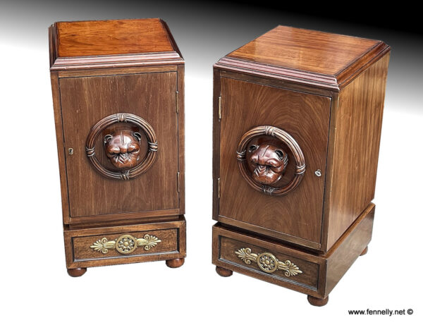 358 Pair of French Mahogany Victorian Side Cabinets Circa 1880