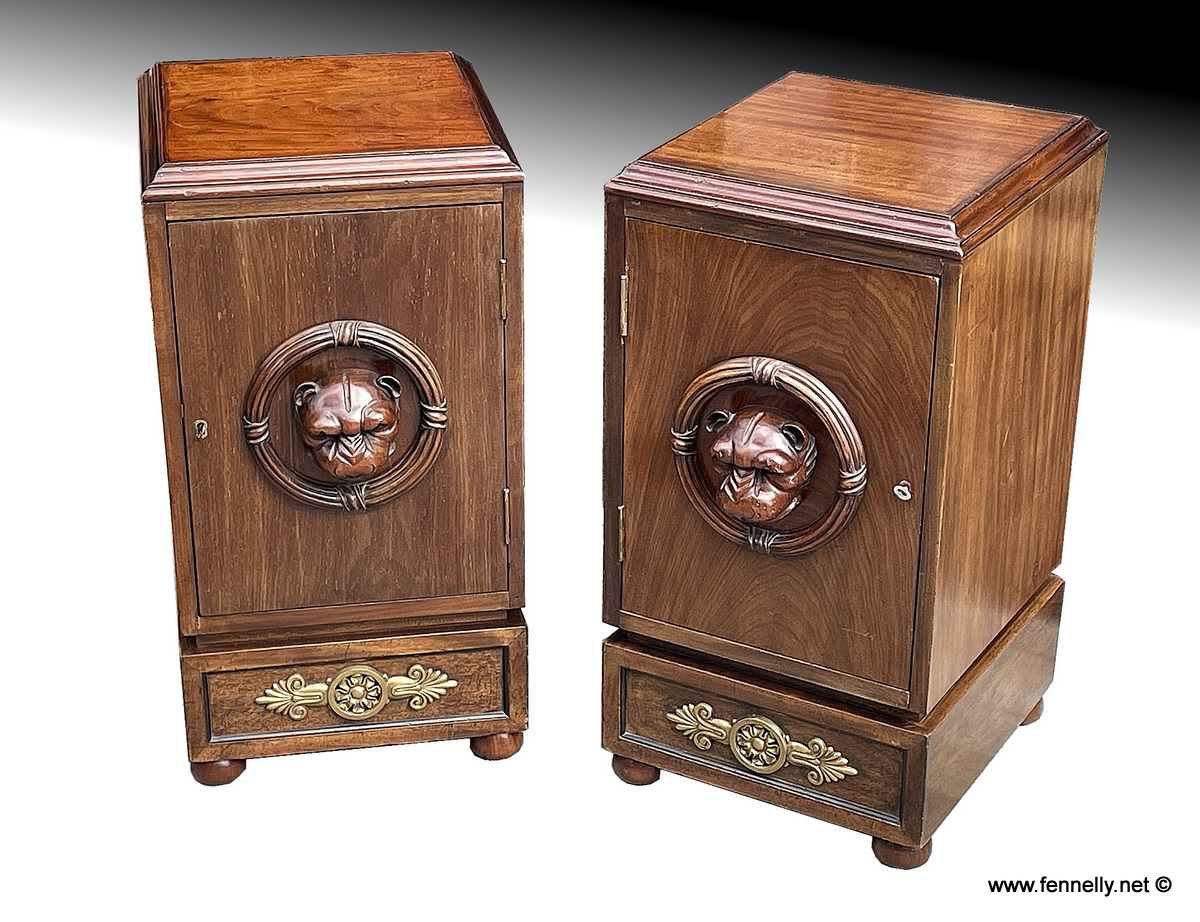 358 Pair of French Mahogany Victorian Side Cabinets Circa 1880