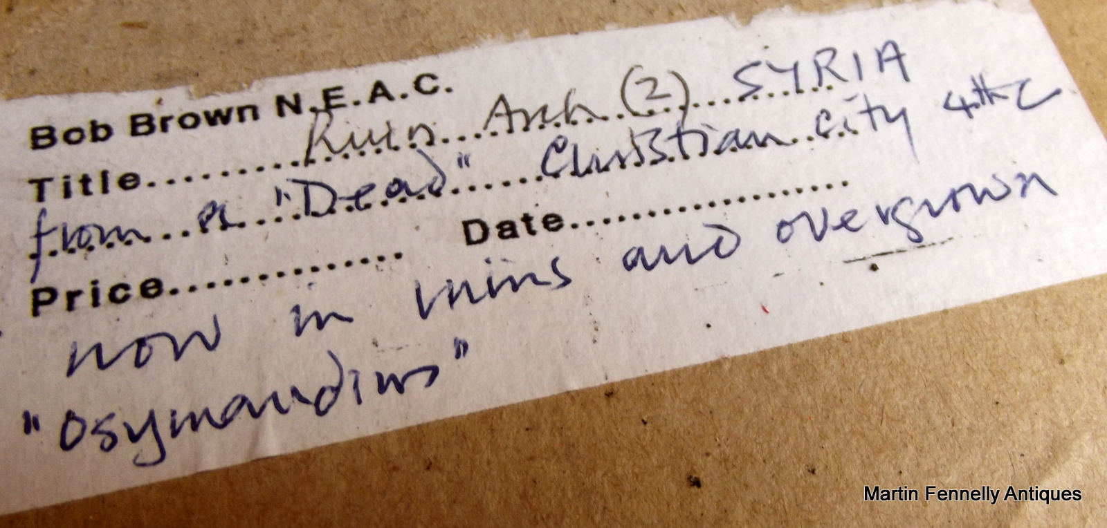 181 Stunning Bob Brown Painting of a Village - Ruin Arch - Syria - Image 3