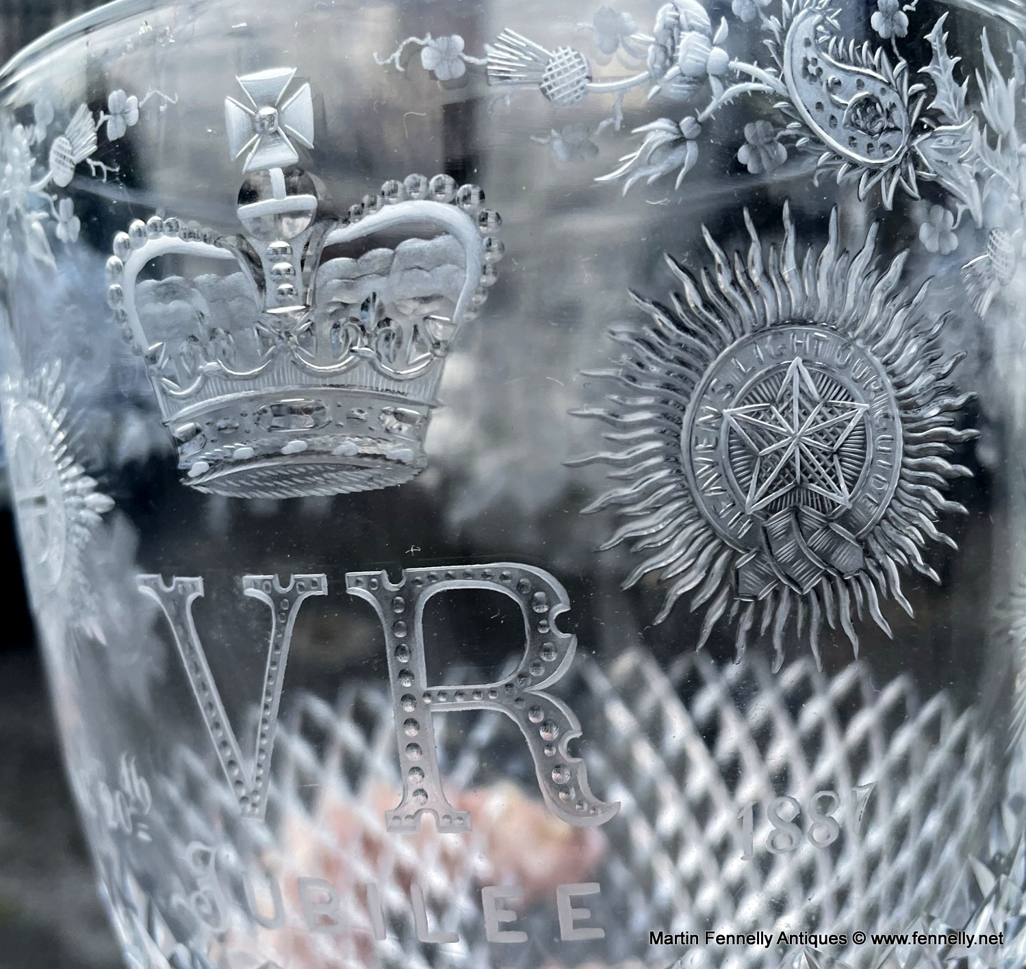 163 Very Rare Ceromonial Wine Glass - Queen Victoria Jubilee 1887 - Image 7