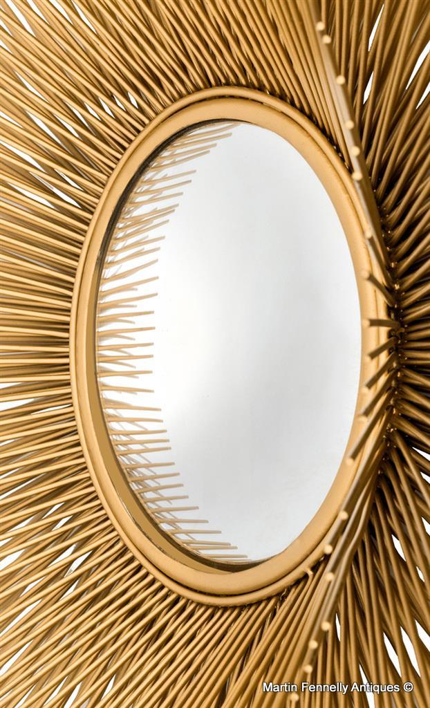 M014 Vintage Sunburst Convex Mirror - Mid Century - Modern - Image 3