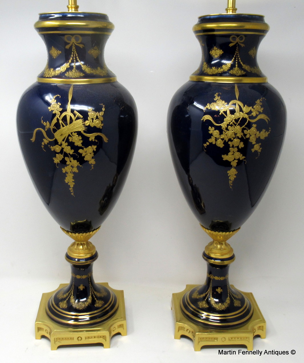 764 Sold Stunning VERY LARGE Pair French Sevres Hand Painted Porcelain Ormolu Lamps 19th Ct - Image 3