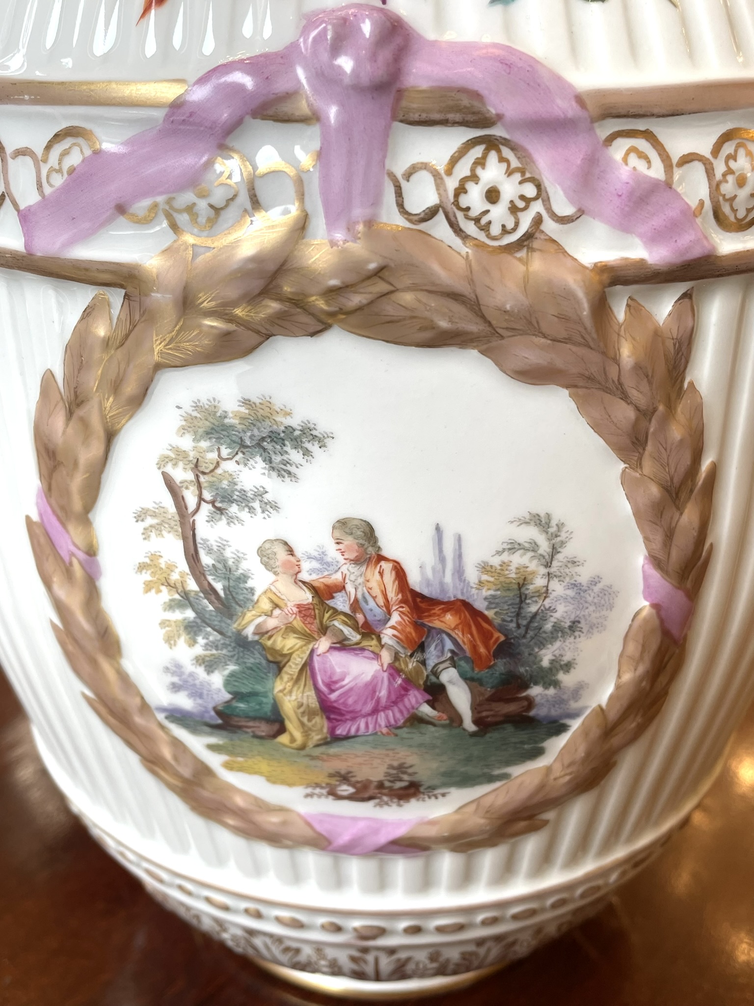 542 Pair of Royal Porcelain Factory Berlin KPM Large Urn Jars Circa 1840 - Image 6