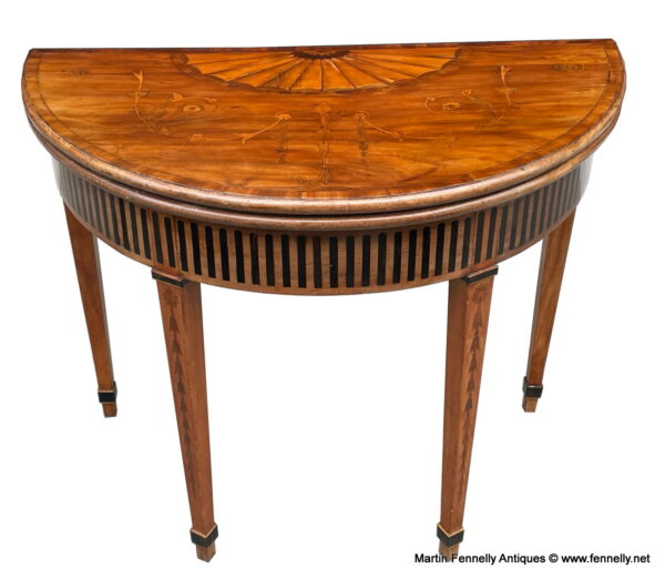 862 Sold George III Irish Inlaid Satinwood Games Table - William Moore - Circa 1790