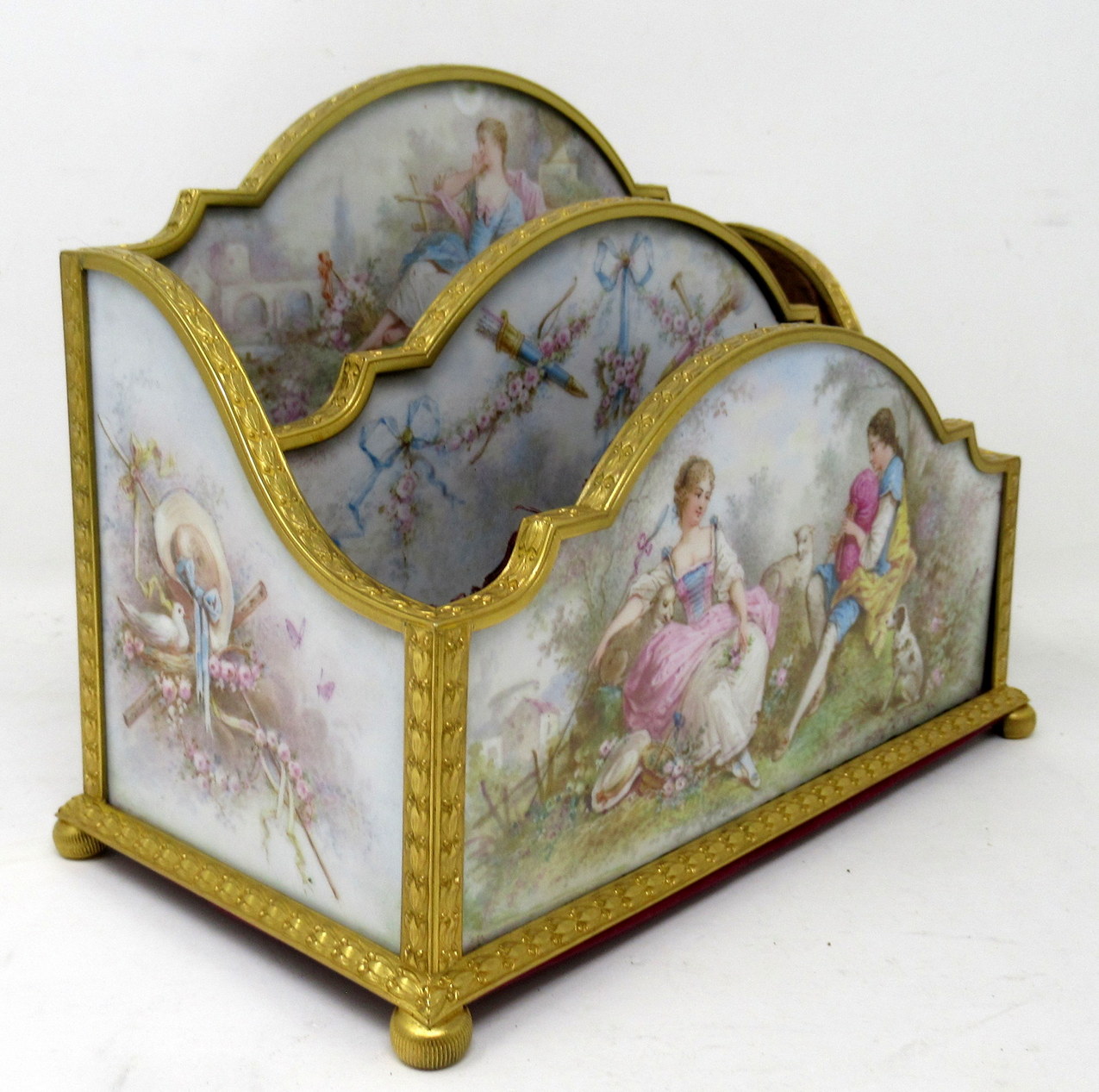 380 Sold Antique French Sevres Ormolu Gilt Bronze Dore Letters Holder Inkwell - Image 5