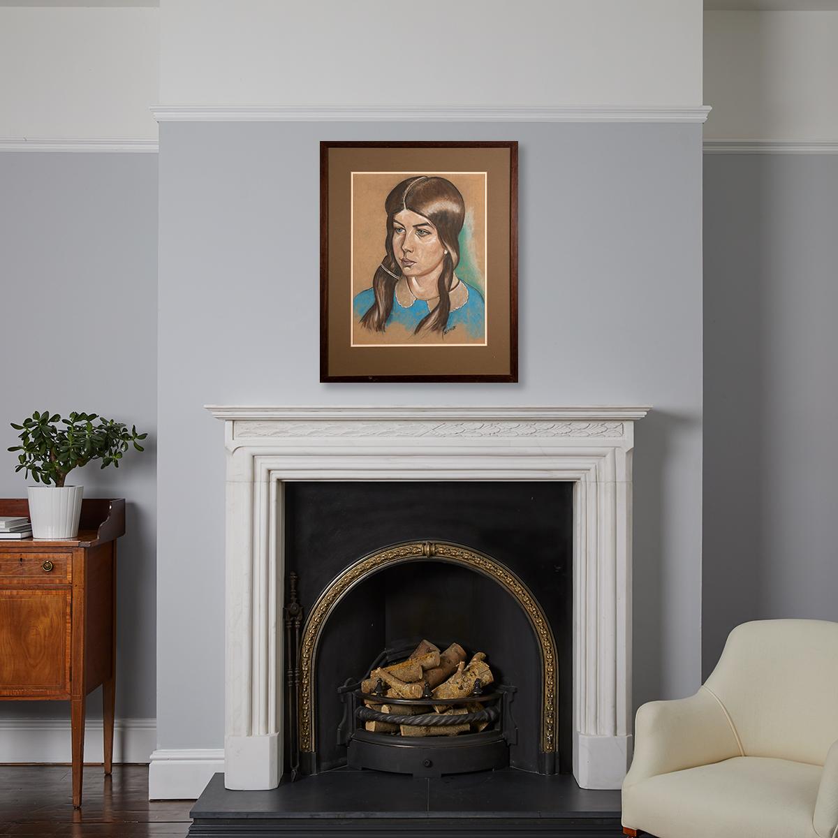 146 Harry Kernoff RHA (1900-1974) - Pastel - Portrait of a Girl - Image 4