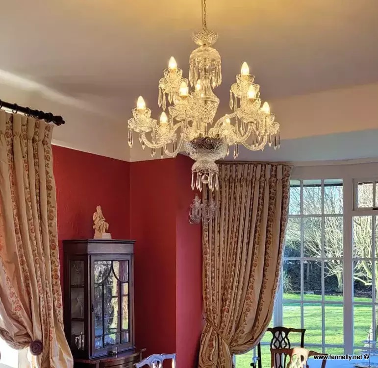 275 Sold Pair Hand Cut Crystal Chandeliers - Nine Arm - Excellent Quality - Image 2