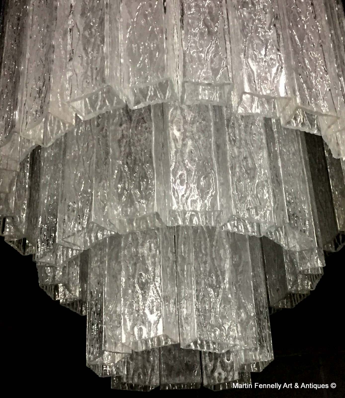 M041 Large Vintage Pair Italian Chandeliers - Venetian Design - Image 3