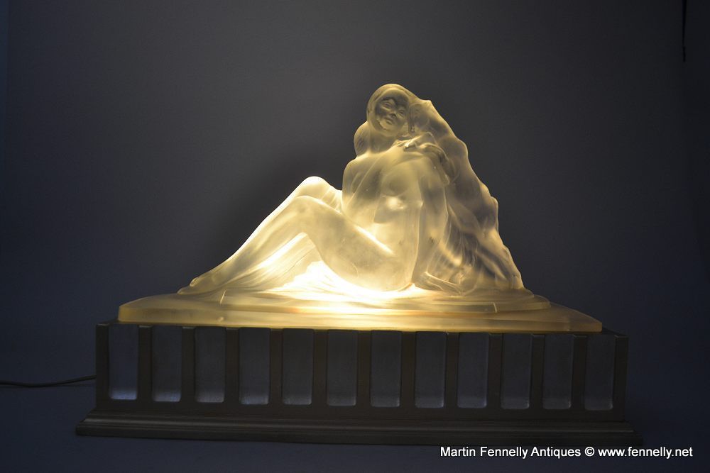 608 Sold Rare Art Deco Lamp - Sabino - Signed and Numbered - Image 3