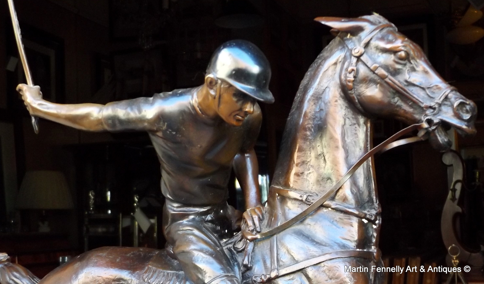 737 Sold Cast Bronze Polo Player and Horse - English - Late 20th Century - Image 3